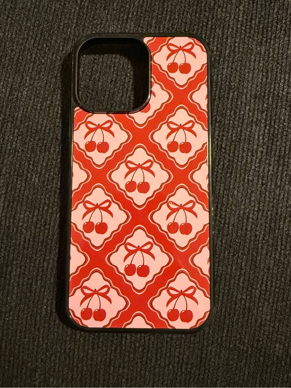 Red Cherry Pattern iPhone 16 Pro Max Case
